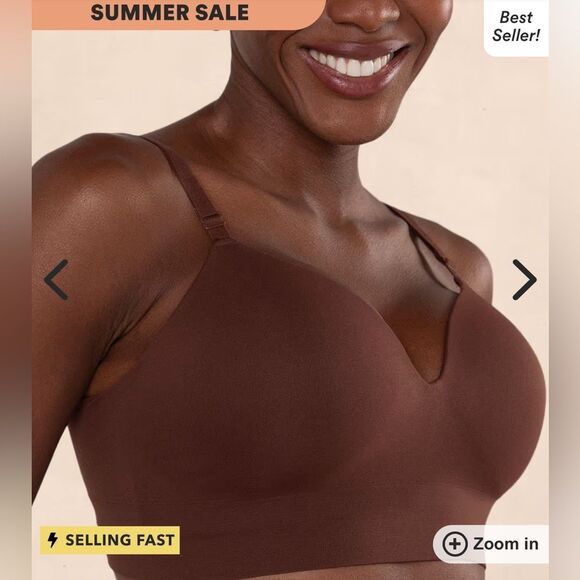 Truekind Supportive Comfort Wireless Shaping Bra in Chocolate NWT in packaging - Picture 1 of 7